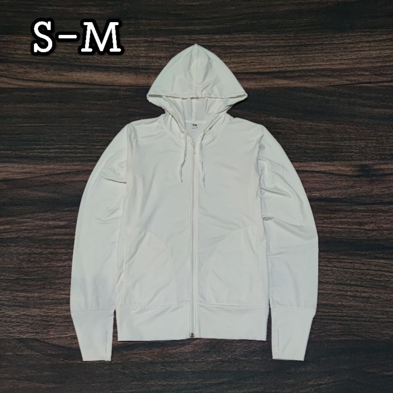 Atasan ZipHodie Uniqlo Putih