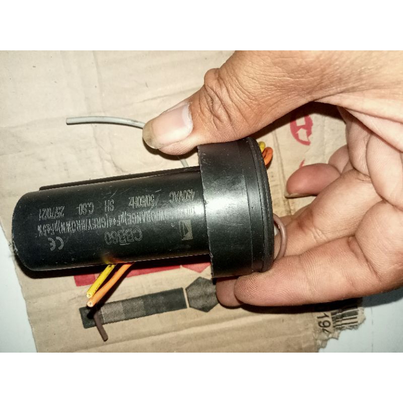 kapasitor 4kabel CBB60 mesin cuci 2tabung 10 + 4uf original