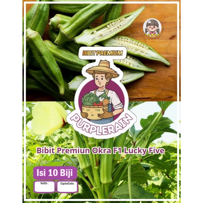 Bibit Premium Okra F1 Lucky Five | Benih Okra F1