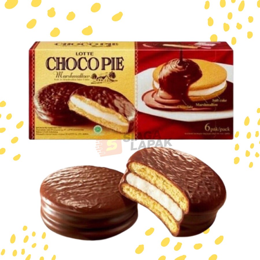 

Lotte Choco Pie 1 BOX isi 12pcs Biskuit Coklat Marshmallow
