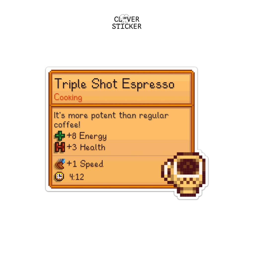

Vinyl Sticker Game Stardew Valley Coffee - Stiker Aesthetic Helm, Aksesoris HP, Laptop, Tumbler