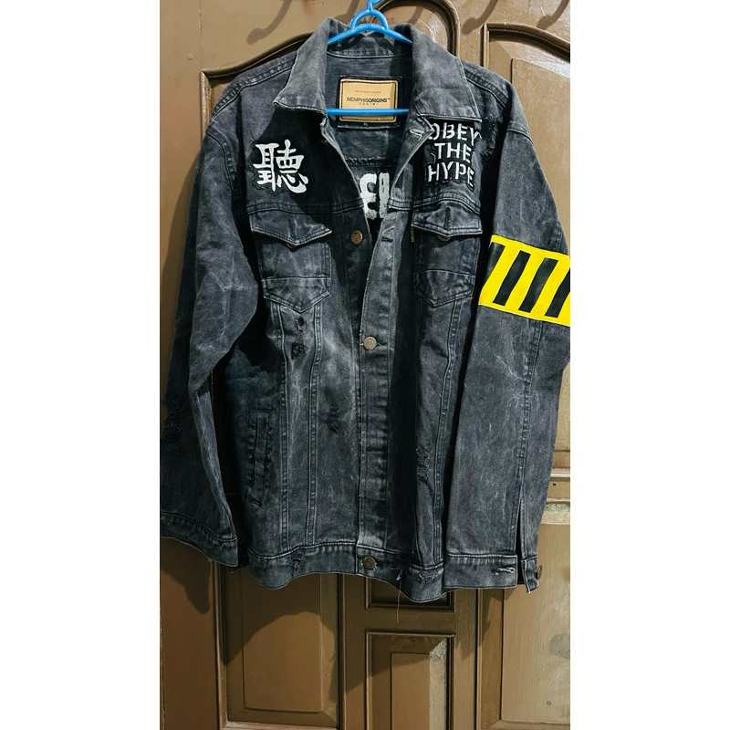 ripped denim jacket memphisorigins - obey the hype memphis
