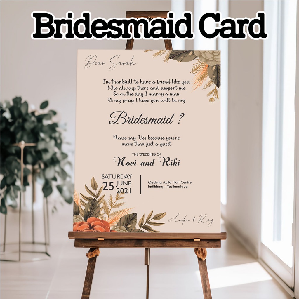 kartu bridesmaid / bridesmaid card