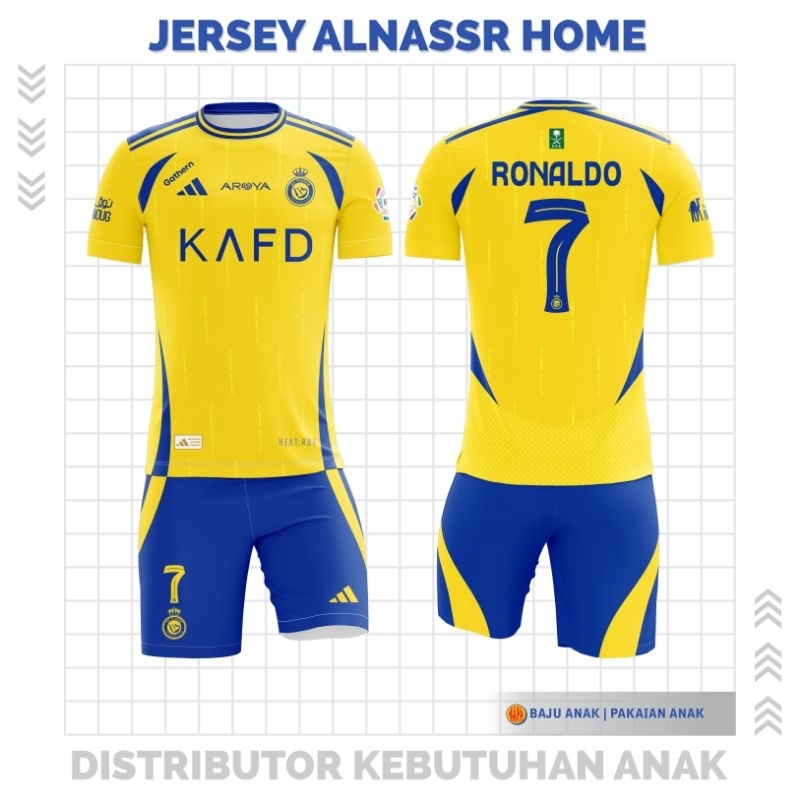 SETELAN TERBARU Jersey al nassr RONALDO 7 home kaos olahraga anak best seller original premium promo
