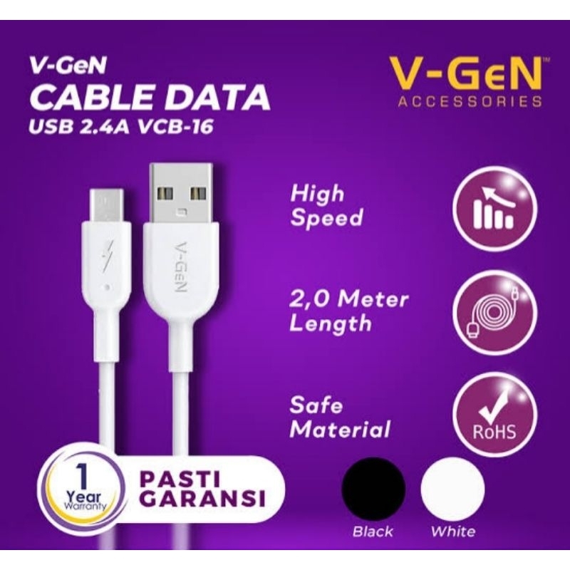 KABEL CHARGER V-GEN VCB-16 MICRO 2 METER