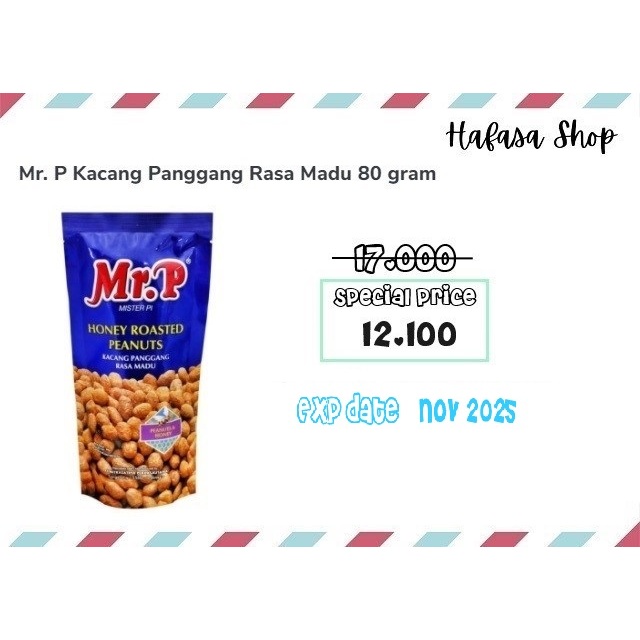 

Mr. P Kacang Panggang Rasa Madu 80 Gram