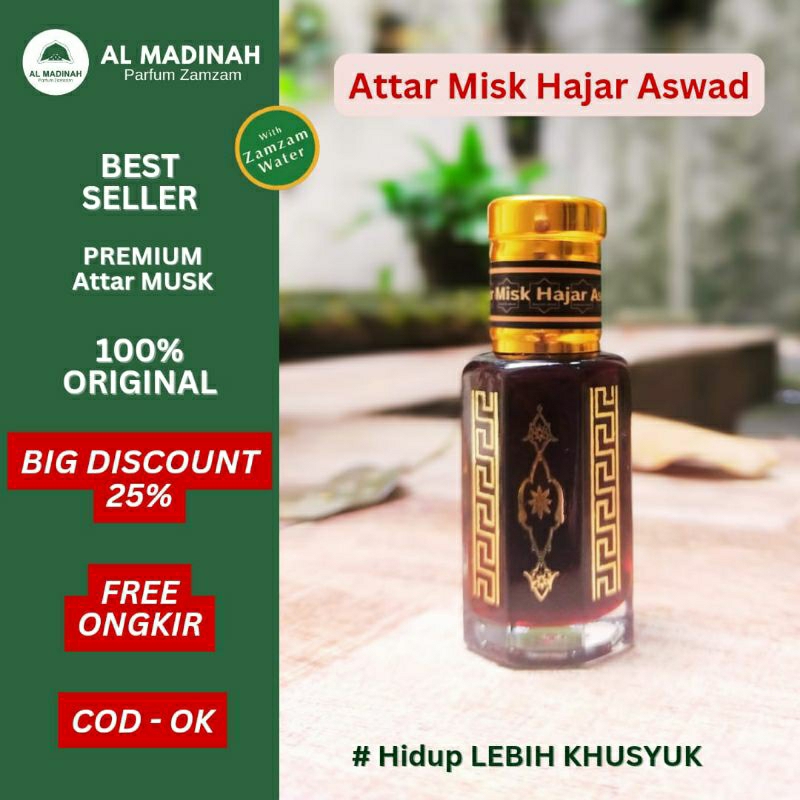 Hajar Aswad - ATTAR SERIES - AL MADINAH PARFUM ZAMZAM - Original Makkah Madinah - Haramain Oud - Kis