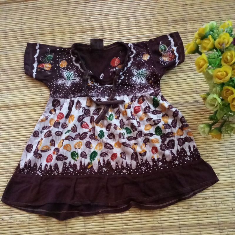 BAJU ANAK PEREMPUAN JUBAH DASTER (SIZE M KECIL) BATIK MADURA USIA 2-3 TAHUN