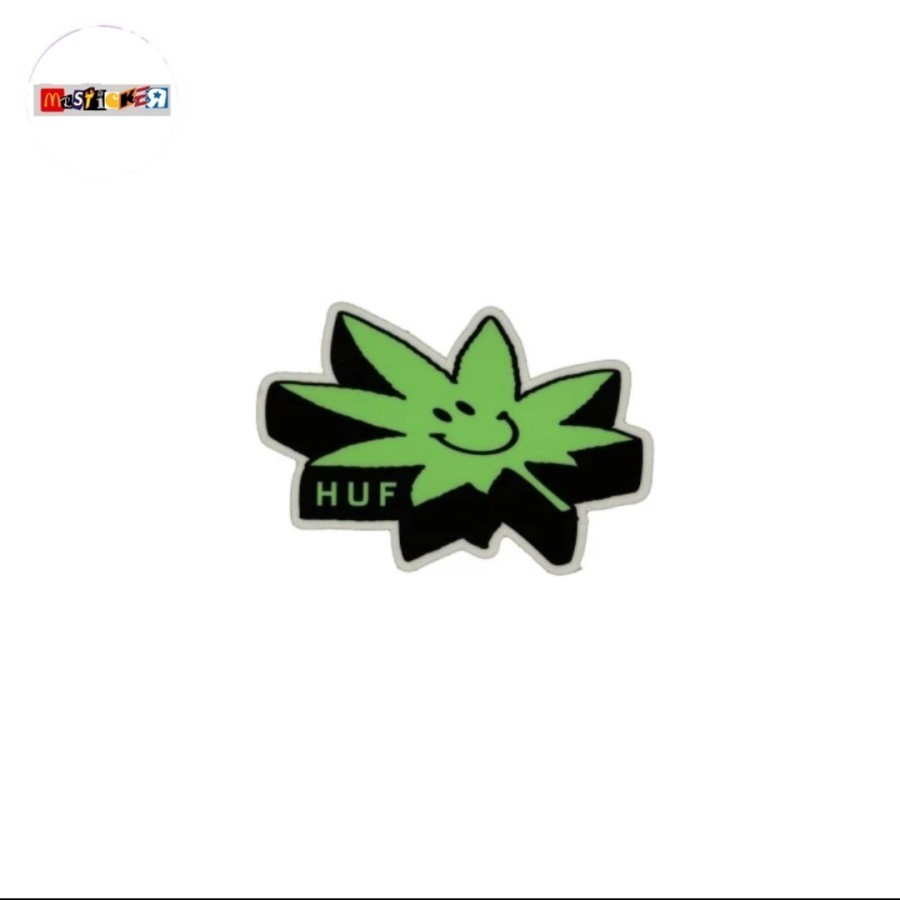 

sticker Huf worldwide leaf logo diecut stiker streetwear
