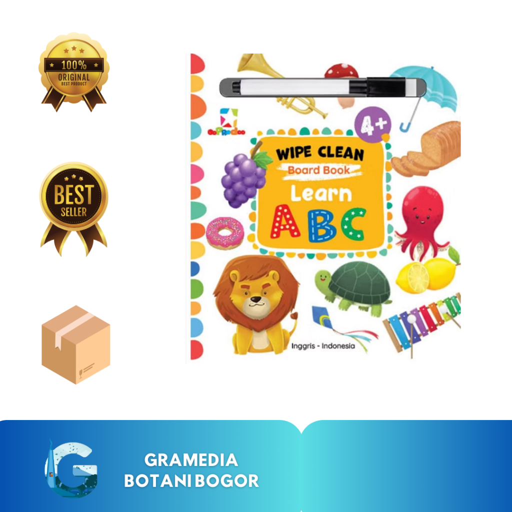 Gramedia Bogor - Opredo Wipe Clean Board Book: Learn Abc