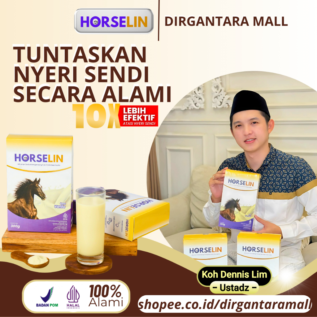 

Horselin Susu Kuda Murni Tinggi Kalsium Atasi Nyeri Sendi Tulang Asam Urat Halal Bpom Original 200g