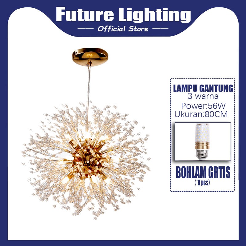 PENJUALAN PABRIK Lampu Gantung Dandelion Kristal Emas Modern Chandelier/LED Lampu Gantung Hias Krist