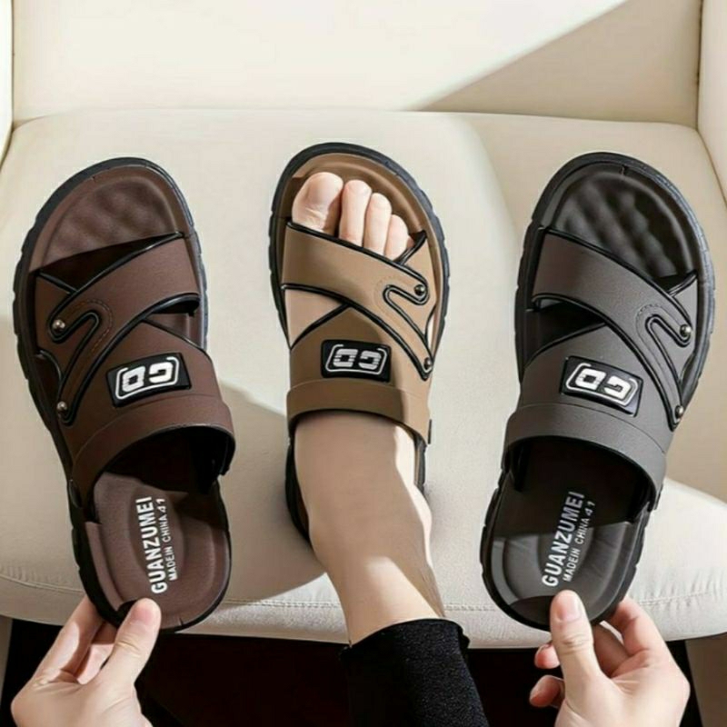 Cuci Gudang Sandal Pria Kulit Import Go