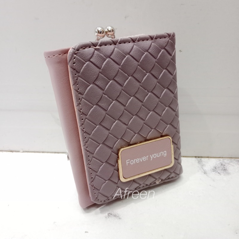[T008] COD Dompet Forever Young Behel Diri Motif Tikar | Dompet Lipat Wanita Dompet Mini Import Best