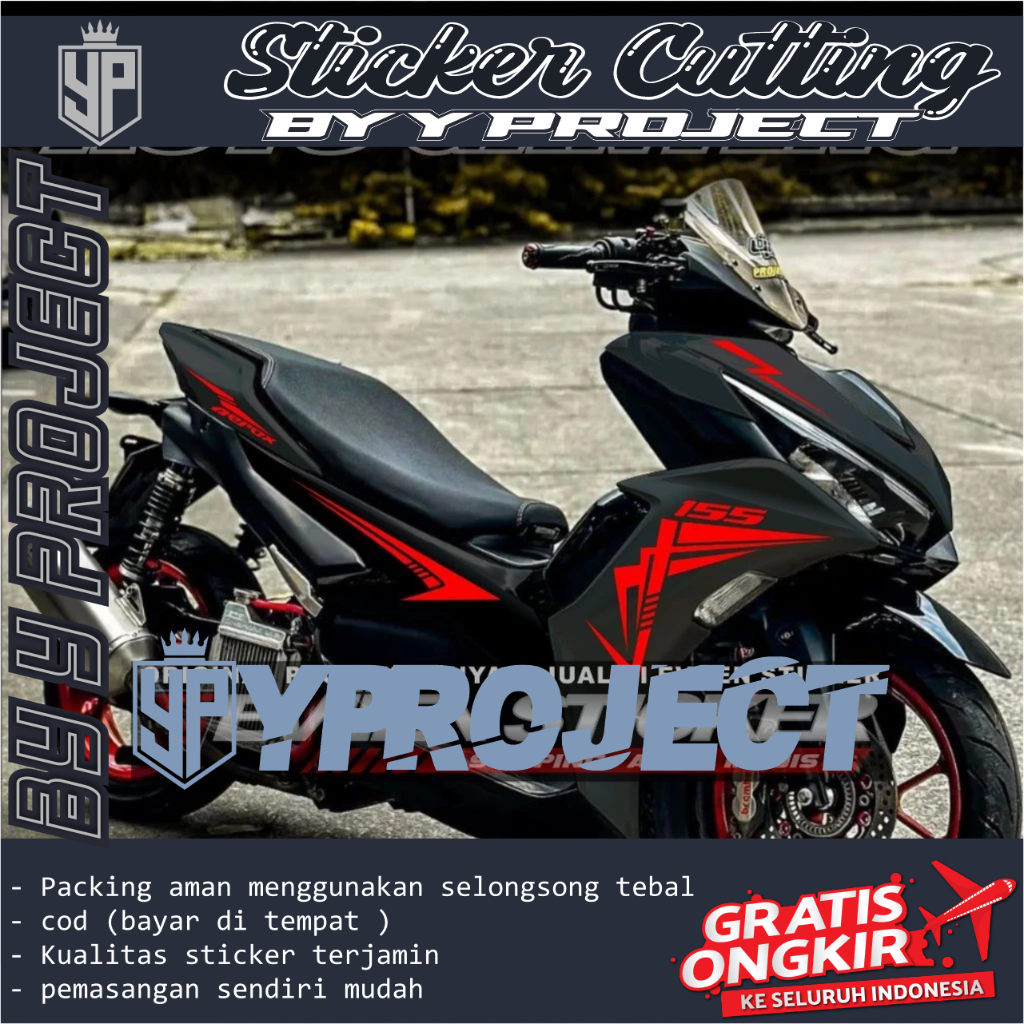 STRIPING MOTOR ALL NEW AEROX CONECTED VVA 155 STRIPING CUTTING STIKER AEROX