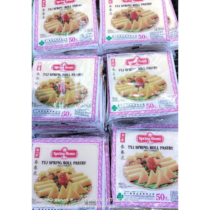 Tyj Spring Roll Kulit pangsit Spring home 250gr isi 50sheet