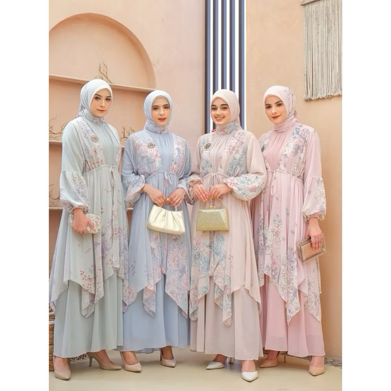 GAMIS ZANETA SET HIJAB PREMIUM / GAMIS KONDANGAN / GAMIS LEBARAN / SET HIJAB / GAMIS MEWAH / GAMIS M