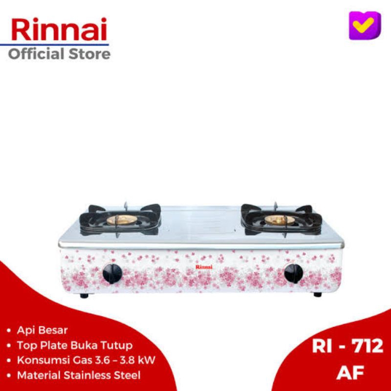 KOMPOR GAS RINNAI 2 TUNGKU RI 712 AF, RI 712AF