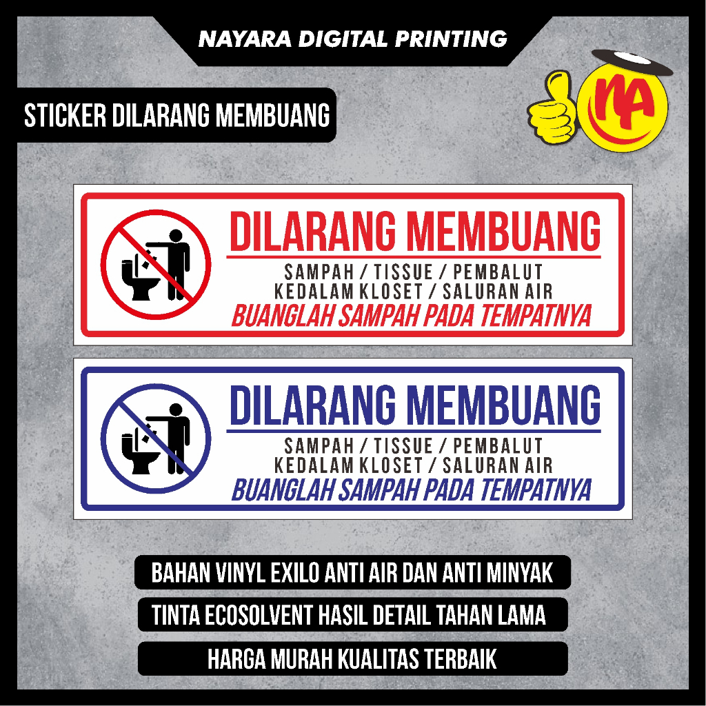 stiker buang sampah / stiker kebersihan / stiker dilarang membuang sampah