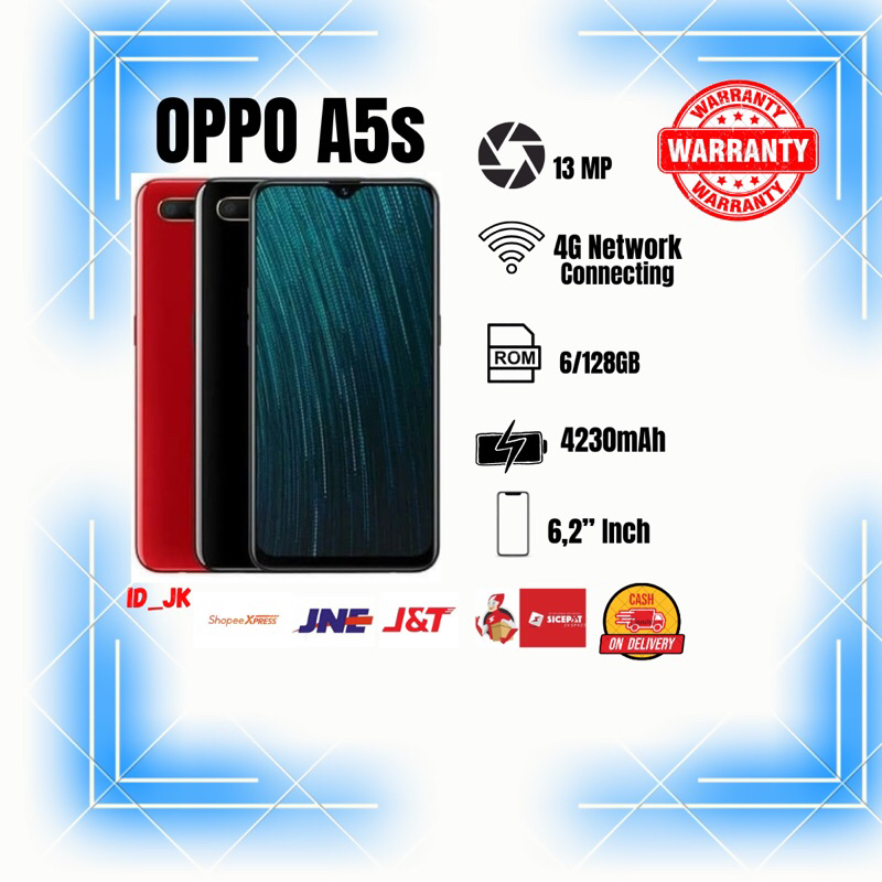 [100% baru] hp oppo a5s ram 6+128GB distributor 4G grosir termurah Bergaransi  [Smartphone]