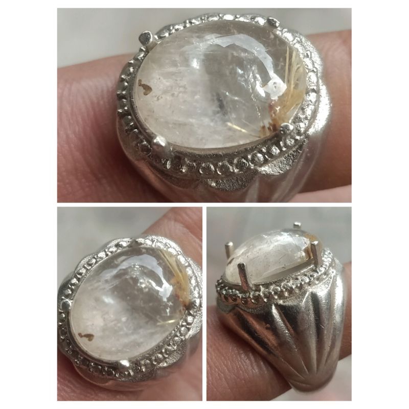 natural kecubung rambut emas.