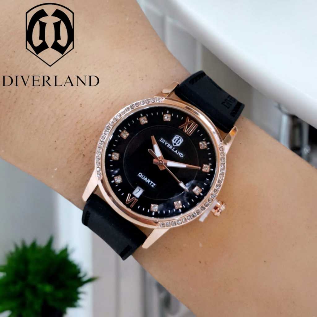 TERLARIS Jam Tangan Wanita Diverland Original Rubber Jam Tangan DiverlandD5580 Free Box & Batrei Cad