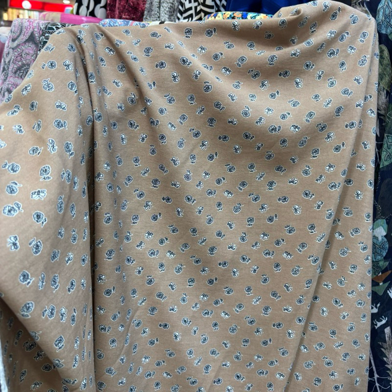 Kain Katun Silky premium - kain silky motif bunga - kain katun silky motif Korea style - kain bahan 