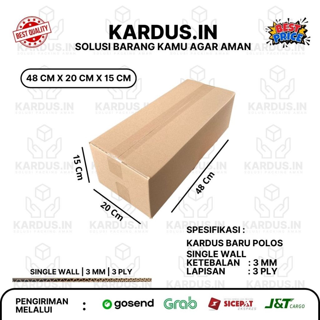 

Kardus Packing 48 X 20 X 15 Cm Karton Box Dus Packaging Premium Murah Single wall