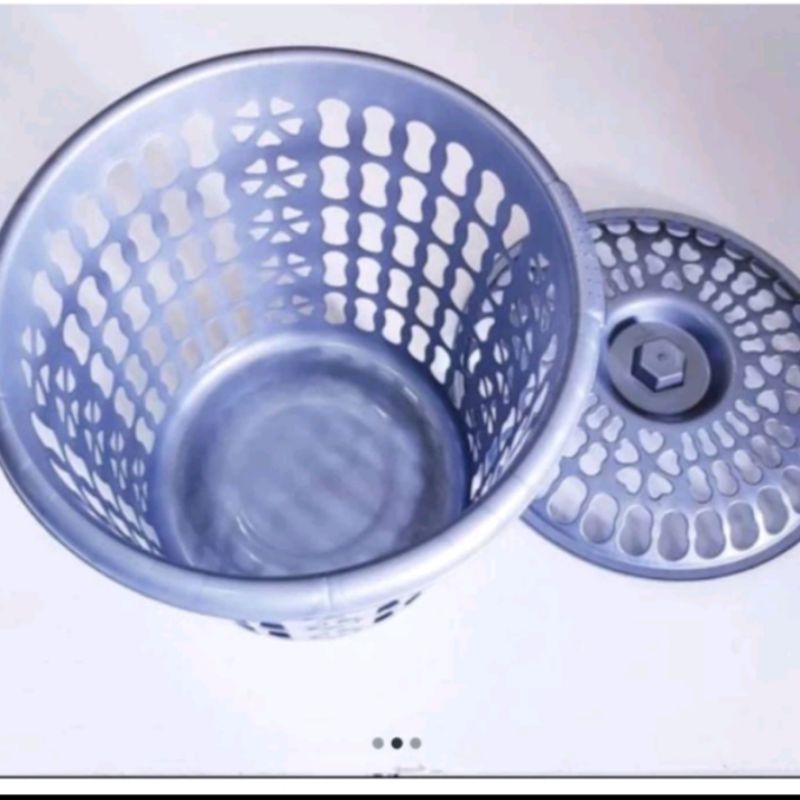 keranjang plastik pakaian/keranjang plastik bulat 2 pcs/keranjang serba guna/keranjang tutup