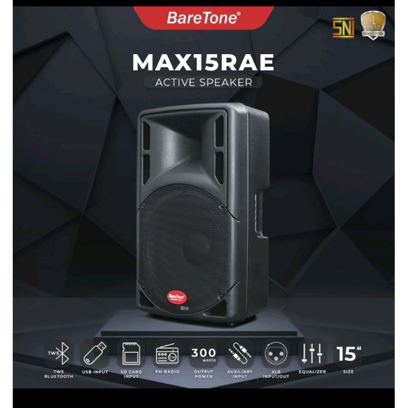 Speaker Aktif BareTone MAX15RAE | Speaker Aktif 15 Inch - USB
