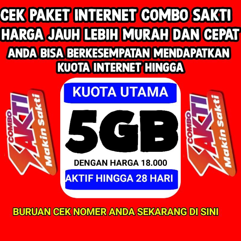 ISI ULANG KUOTA COMBO SAKTI/KUOTA INTERNET TELKOMSEL MURAH