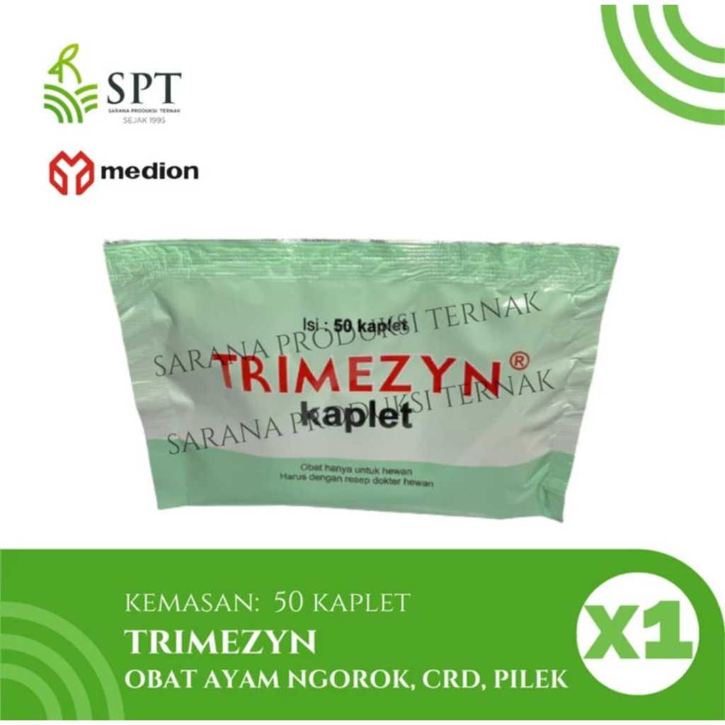 TRIMEZYN 50 KAPLET MEDION OBAT SACHET AYAM SAKIT KOLERA PILEK NGOROK