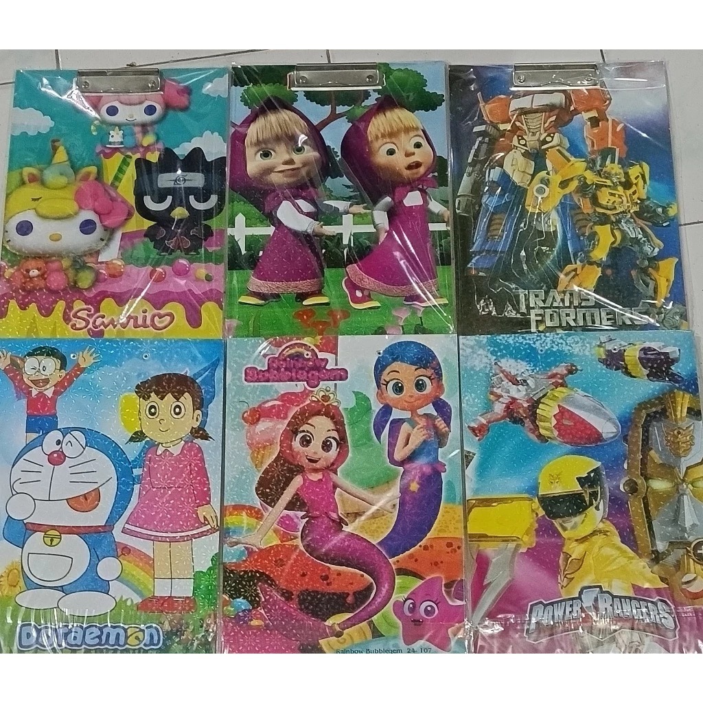 

(2 SISI GAMBAR) PAPAN DADA / CLIPBOARD / CLIP BOARD KARAKTER