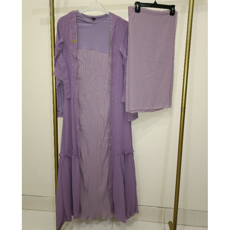 Gamis syar'i akhwat,gamis plisket.