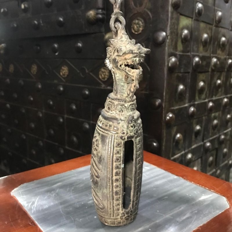 Kentongan Perunggu Ukir Naga Jawa Timur Jadul Kuno Antik