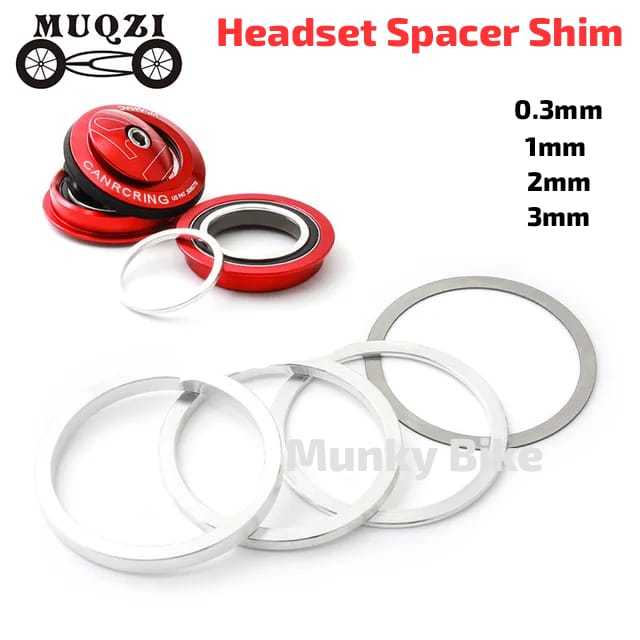 Muqzi Spacer Shim Ring Headset Bearings Washer Gaskets Adjuster Steertube Fork 0.3 1 2 3 Sepeda