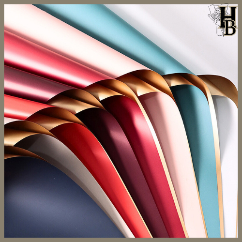 

20 LEMBAR Kertas Buket Gold BiColor Flower Paper Wrapping Cellophane Bouquet KB02