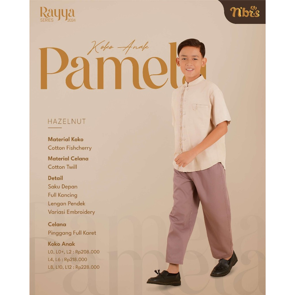 NIBRAS KOKO ANAK PROMO PAMELA HAZELNUT/CUCI GUDANG SETELAN ANAK LENGAN PENDEK