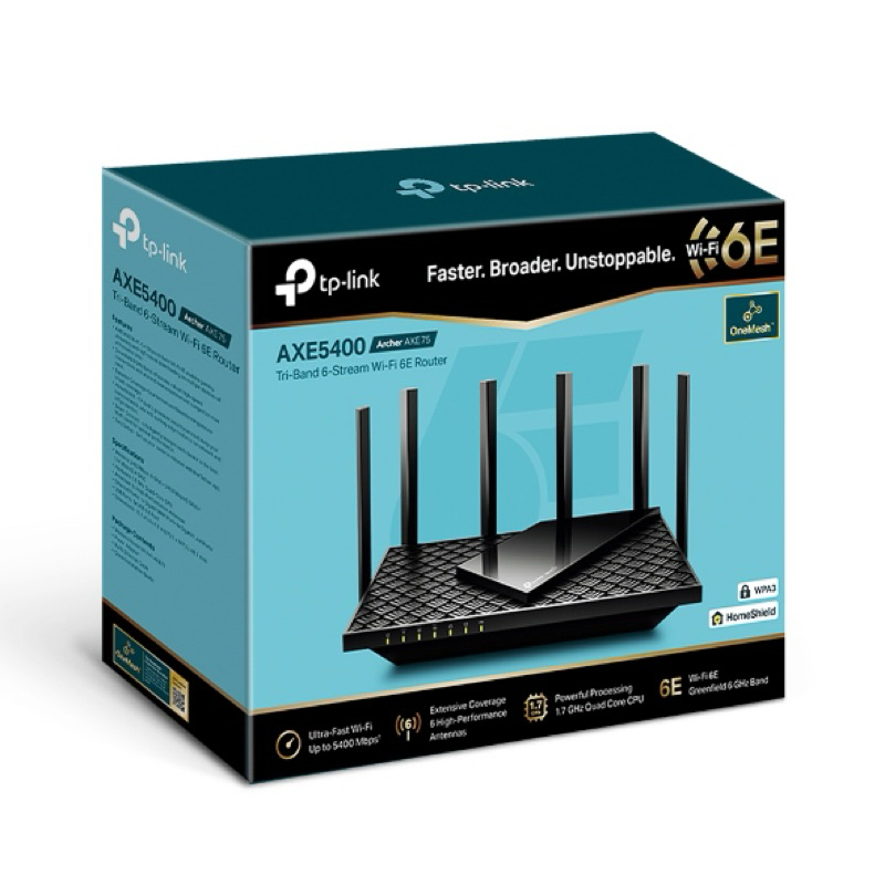 TP LINK ARCHER AXE75 AXE5400 Tri-Band WiFi 6E ROUTER