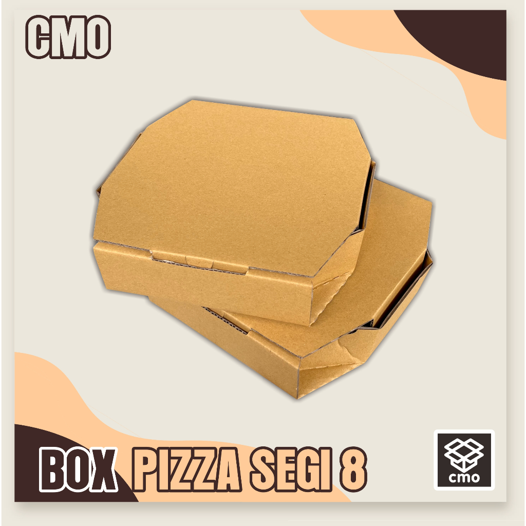 

Box Pizza Segi 8 21x21x5 cm / KARDUS PIZZA / BOX PIZZA / KOTAK PIZZA / KEMASAN PIZZA/