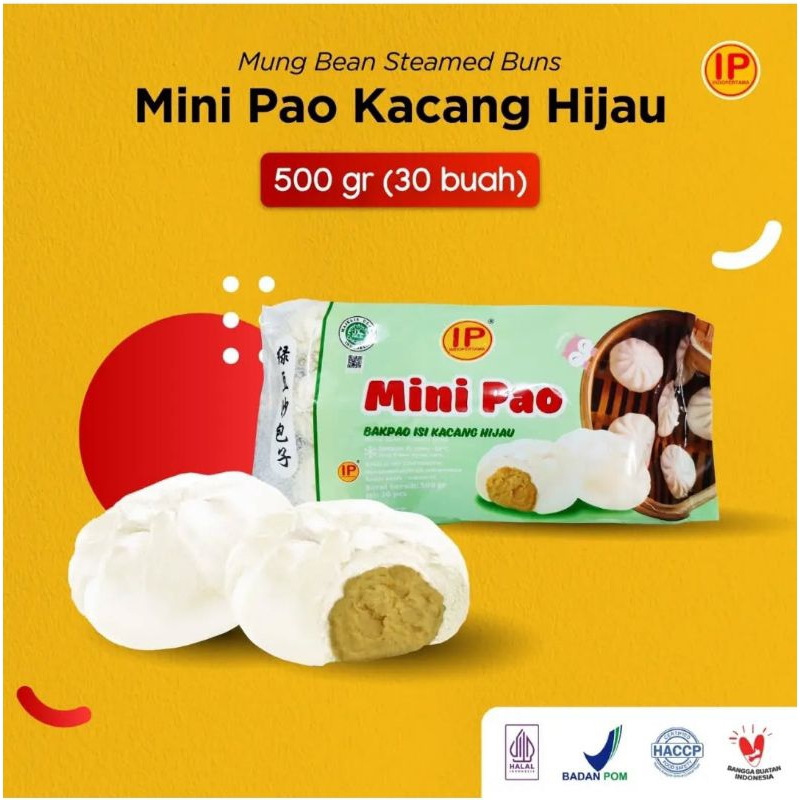 

IP mini pao/bakpao minipau isi kacang hijau 500gr isi 30pcs