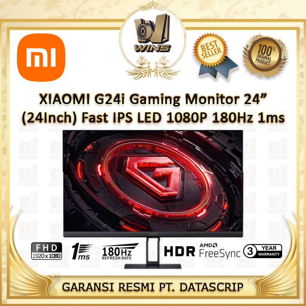 XIAOMI G24i Gaming Monitor 24” (24Inch) Fast IPS LCD 1080P 180Hz 1ms