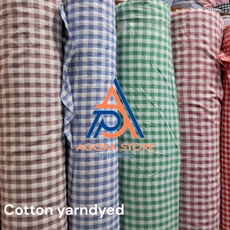 kain katun motif - kain kotak kotak - kain katun yarndyed premium motif kotak