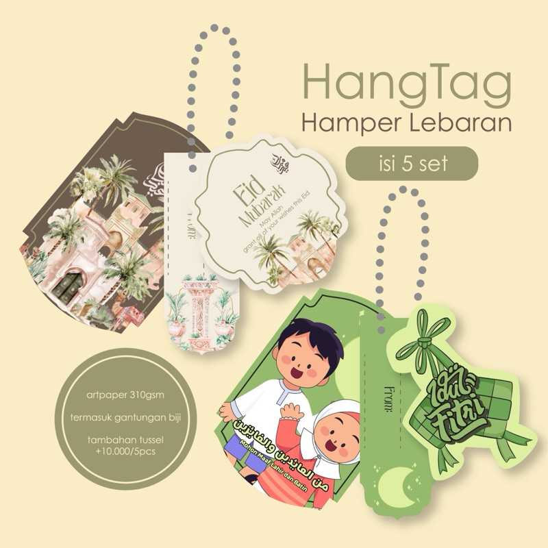 

(READY STOCK) Hang Tag Hamper Lebaran 5 pcs Label Tag Idul Fitri