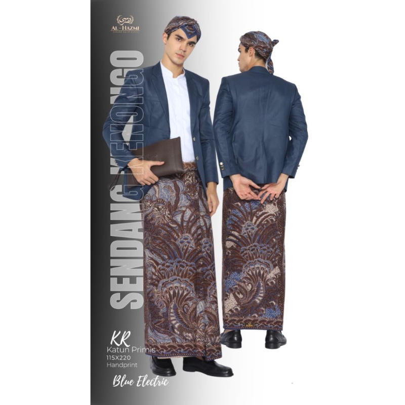 Sarung Batik Pria Wanita Al Hazmi Motif Sendang Kenongo Blue Electric Handbag