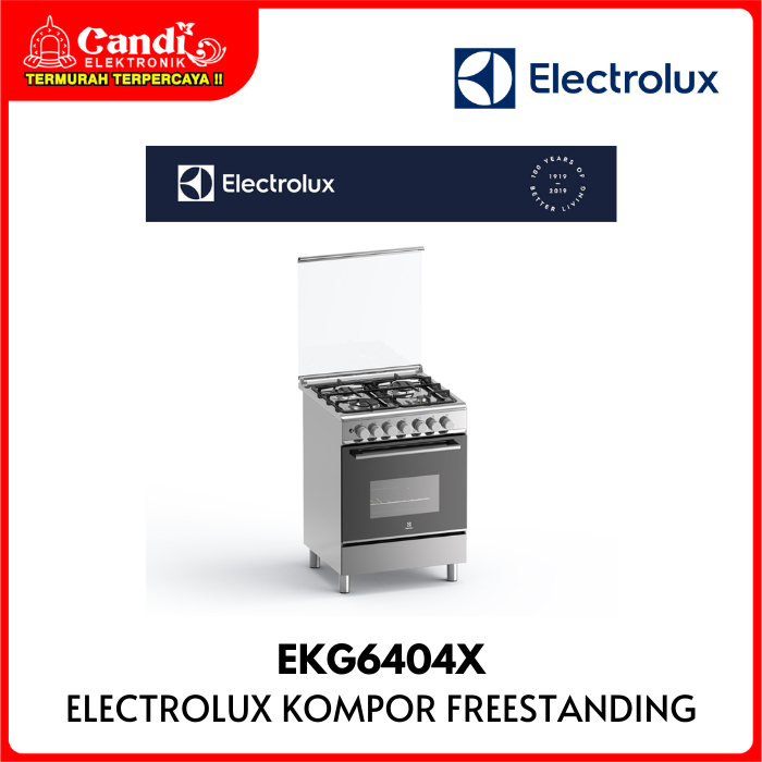 ELECTROLUX Kompor Gas Freestanding 4 Tungku & Oven Gas 80 Liter EKG6404X