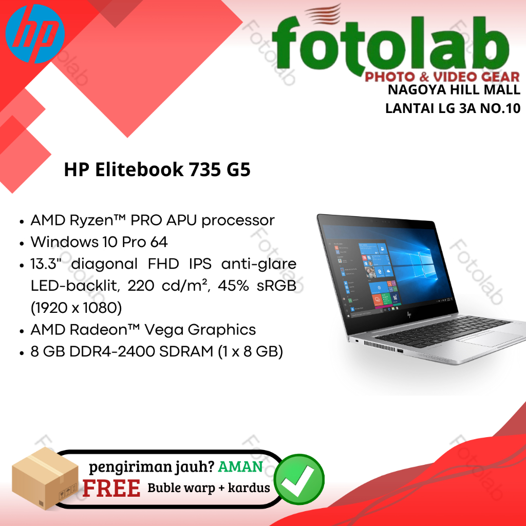 LAPTOP HP elitebook 735 g5 ryzen 7