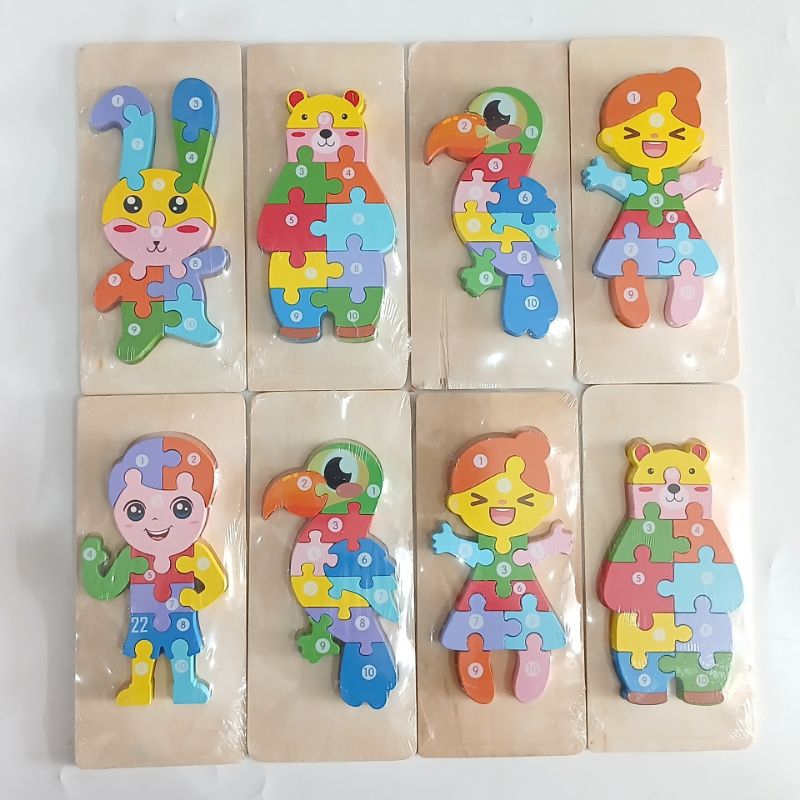 ( BISA COD) Mainan edukasi puzzle kayu / mainan edukasi kayu timbul / mainan edukasi puzzle hewan / 
