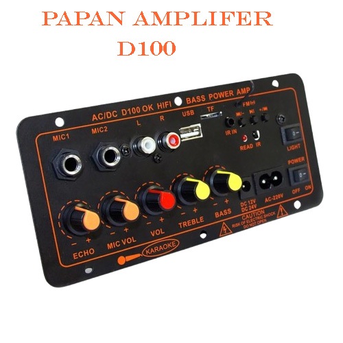 Papan Amplifier D100 Karaoke TERBARU