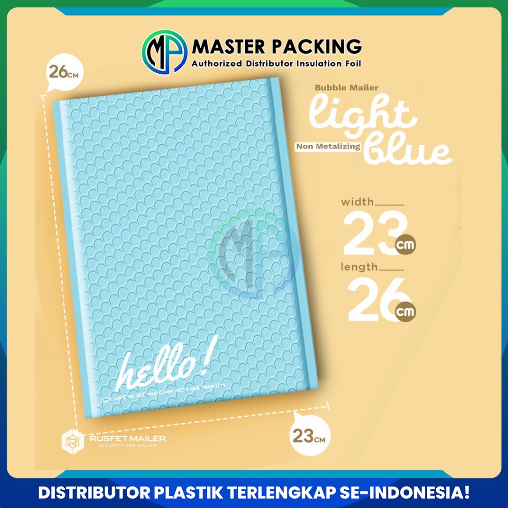 

Amplop Bubble Mailer Polos 23 x 26 cm Sky Blue Harga Ecer Amplop Packing Hello Series Rusfet